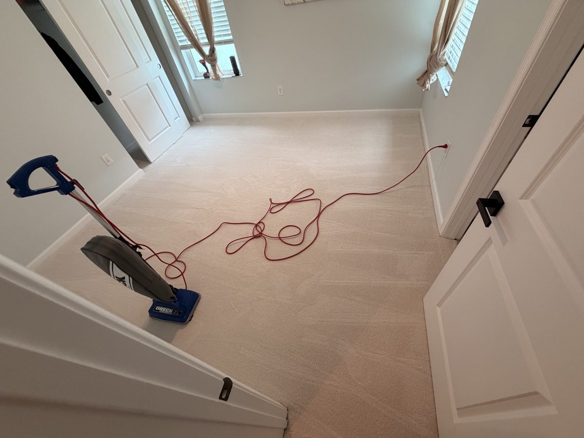 New carpet installed in bedroom