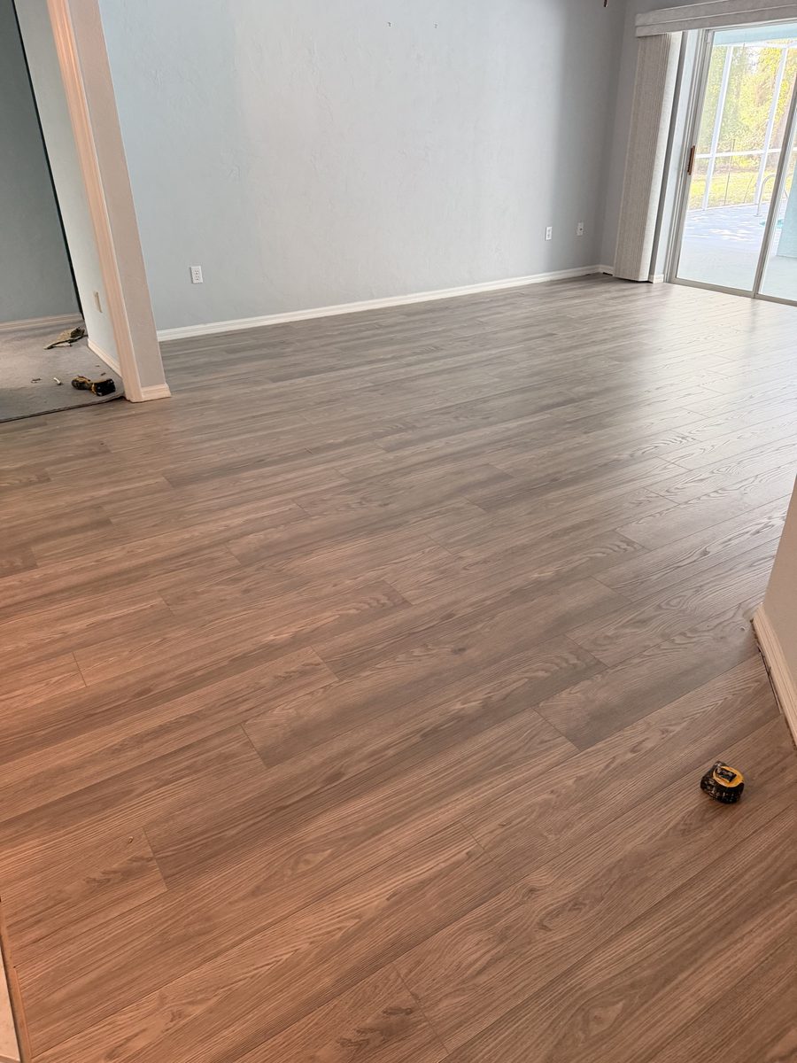 New plank flooring installation