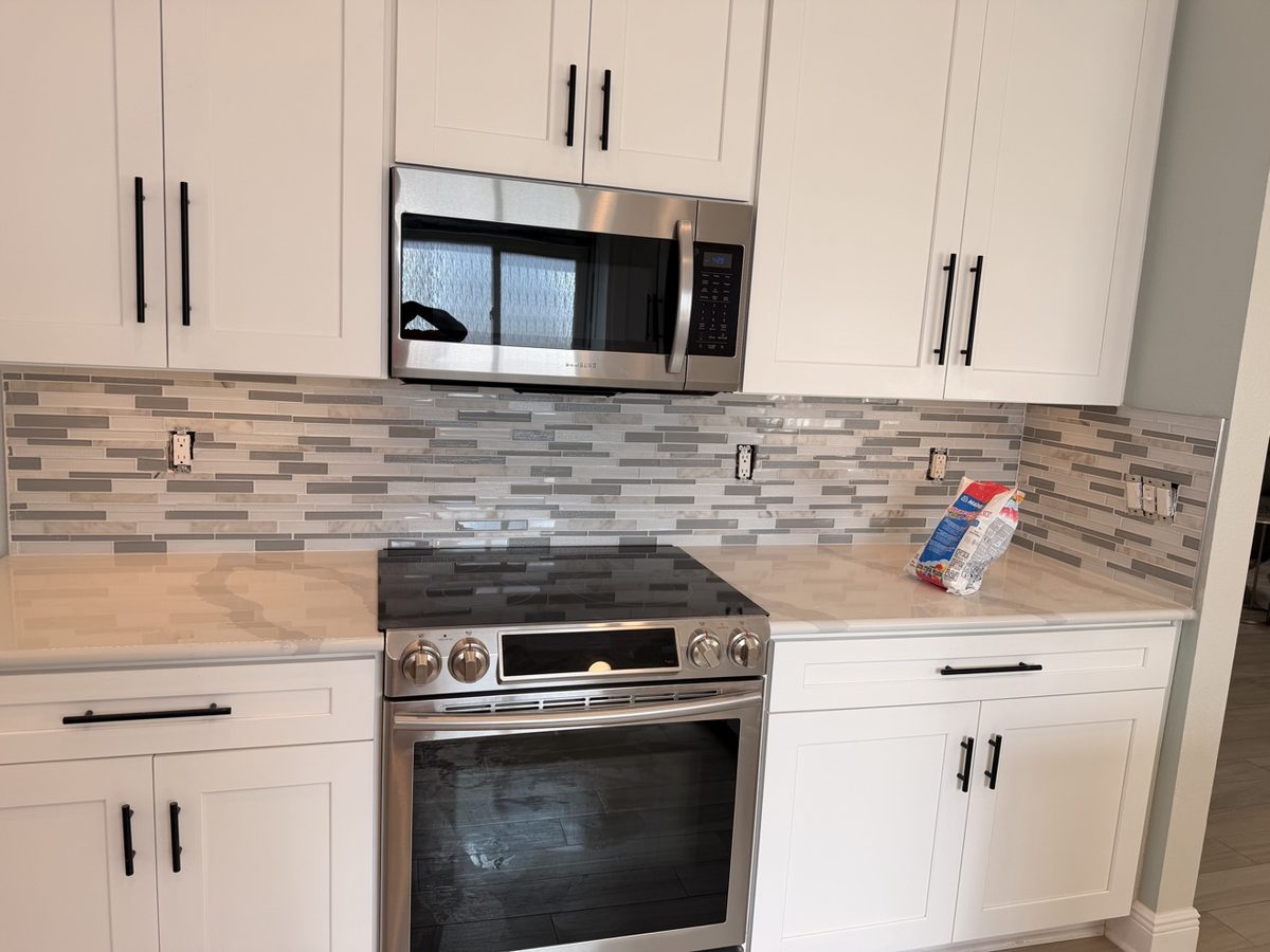 Kitchen remodel with white shaker cabinets